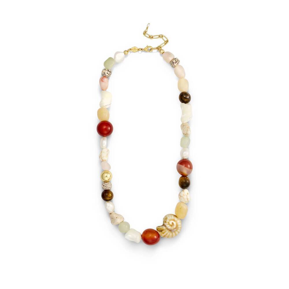 NEW ANNI LU women's seaside necklace in caramel cream